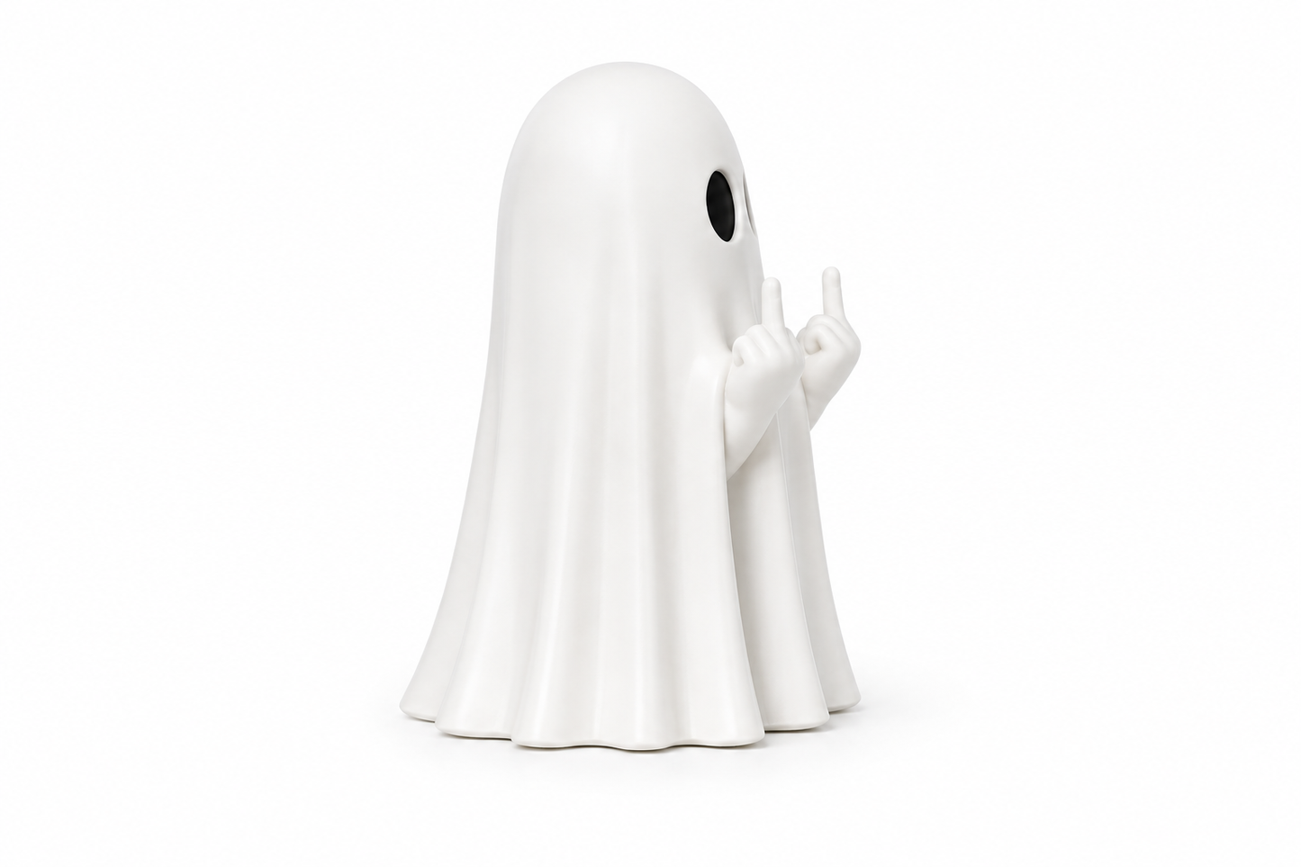 Middle Finger Ghost Figurine - Funny Halloween Desk & Shelf Decor