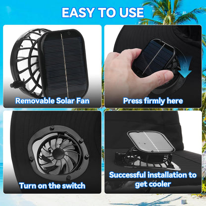 Hat with Fans Solar Power Wide Brim Solar Fan Hat, Sun Hat with 2 Fans Two Power Supply Modes, Outdoor Solar Powered & USB Charging Fishing Hat for Men Women Solar Fan Hats for Men