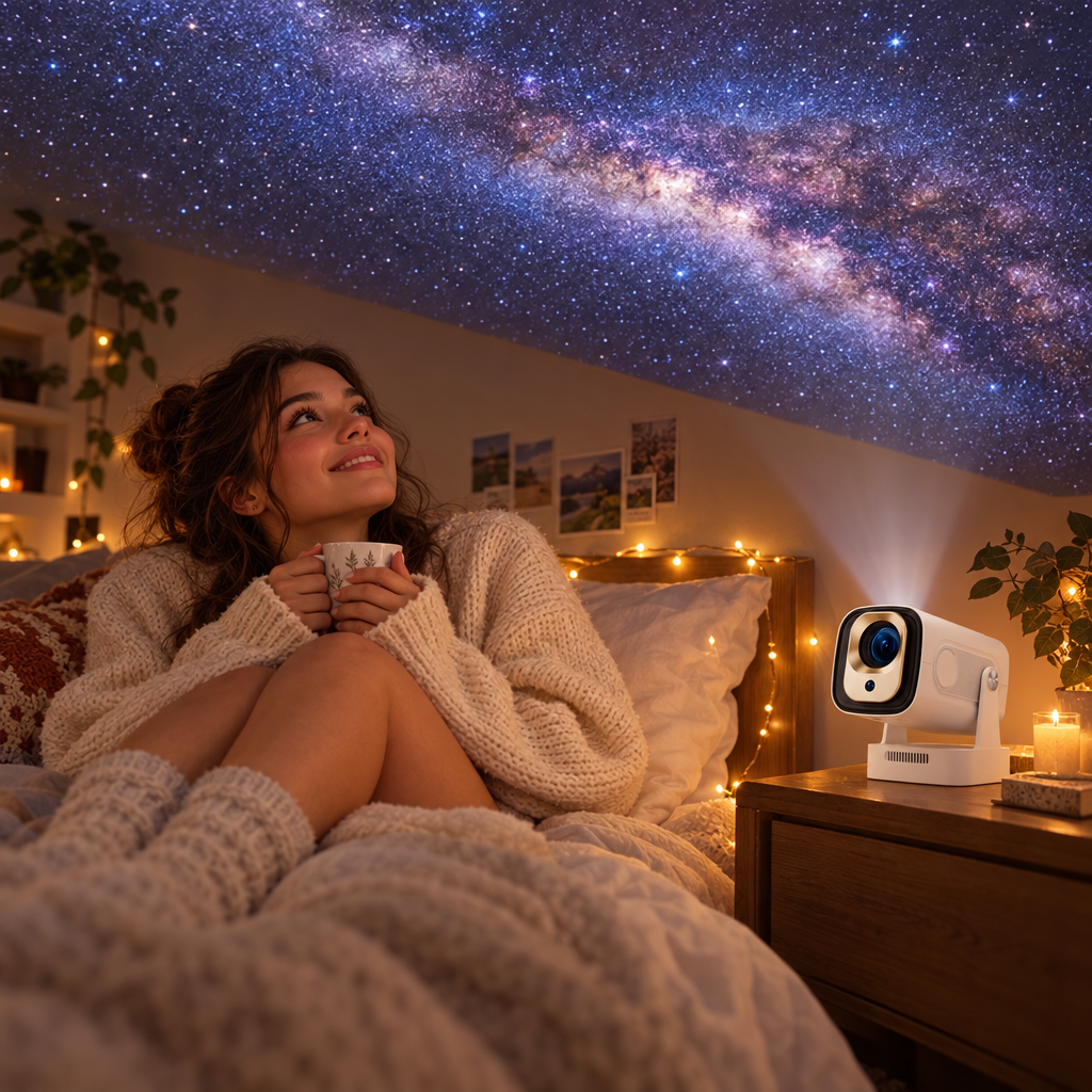 Starry sky on the bedroom ceiling