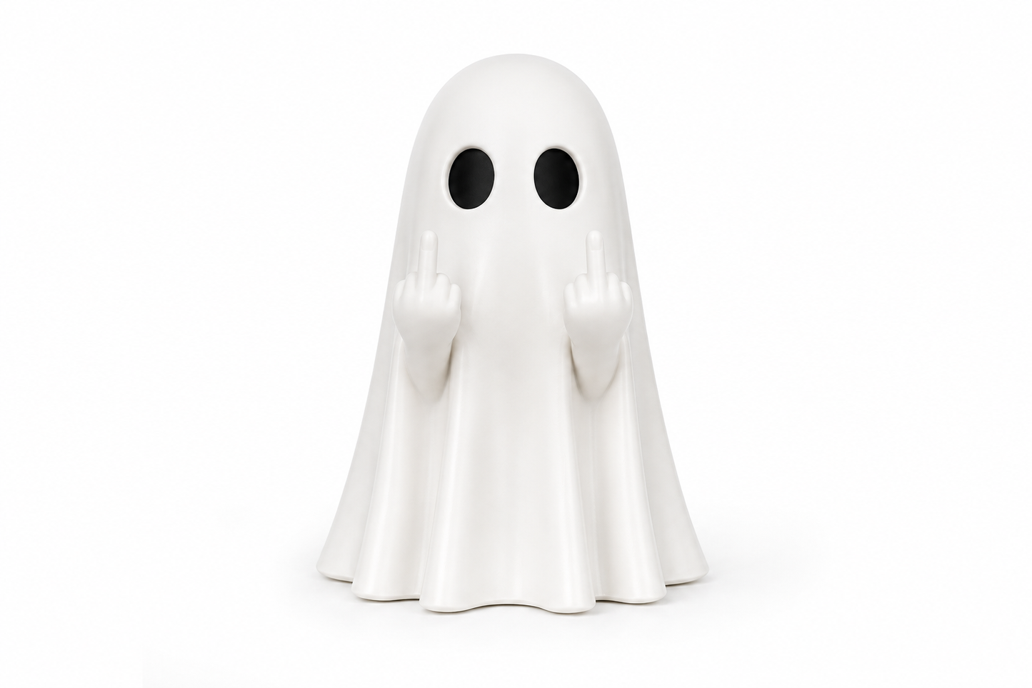 Middle Finger Ghost Figurine - Funny Halloween Desk & Shelf Decor